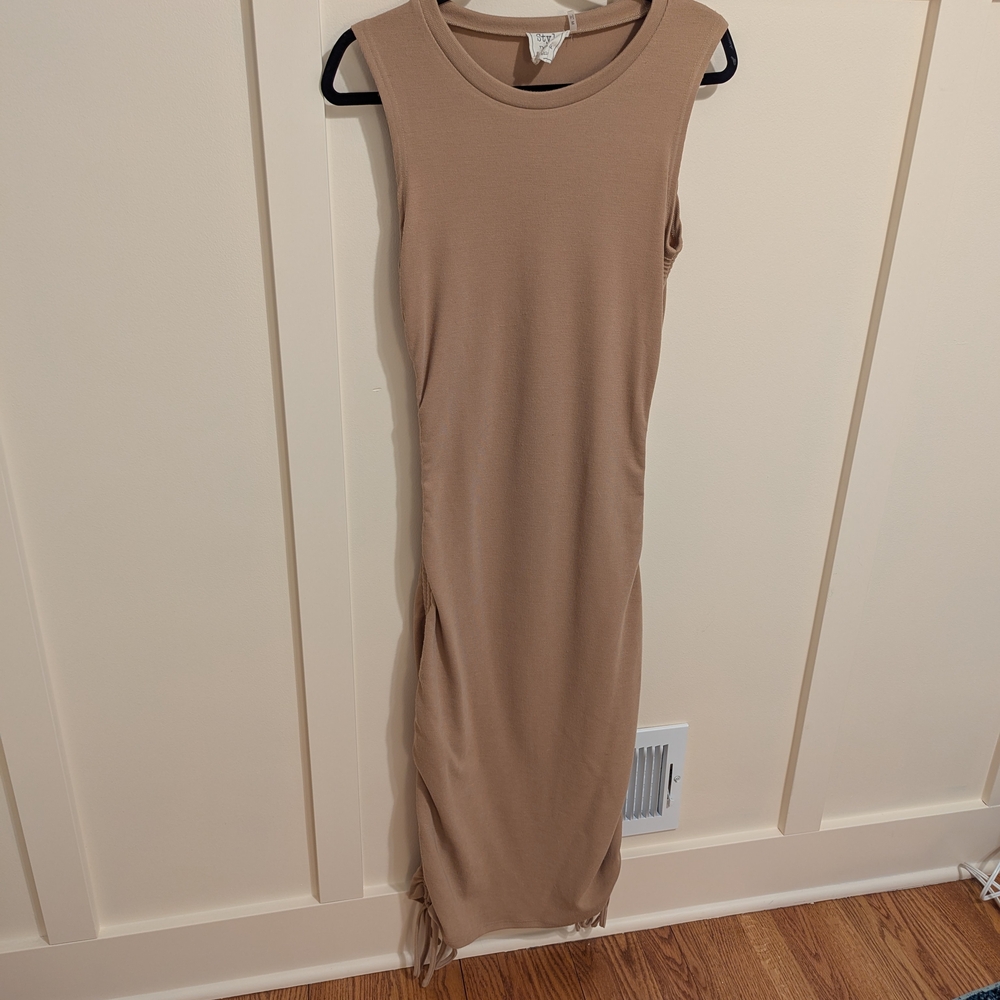 Sleeveless Tan Dress